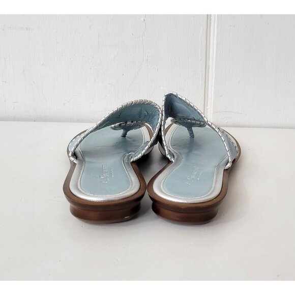 A. Giannetti Light Blue Leather Thong Sandals Made in Italy Women's Size 10 - Picture 5 of 8